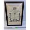 Image 1 : Framed Masonic 1896 Scroll- Grand Lodge of England 19.5" x 13.5"