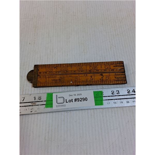 Vintage Carpenter Folding Ruler with Built in Level (Box Wood- England)