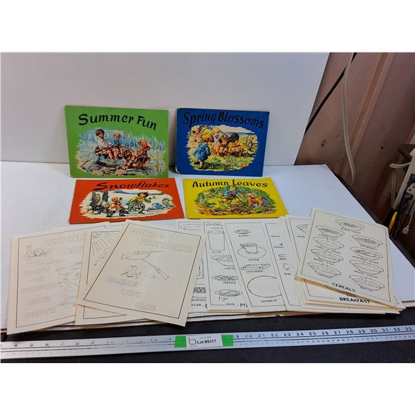 1950s Safety & Nutrition Posters & 4 Season Storybooks