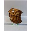Image 1 : Custom Made Wooden Detailed Log Cabin w/Interior/Bird House - 10" x 12" x 9"