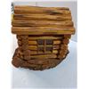 Image 5 : Custom Made Wooden Detailed Log Cabin w/Interior/Bird House - 10" x 12" x 9"