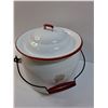 Image 5 : Vintage Red & White Enamel Potato Pot w/Lid - 9" x 9"