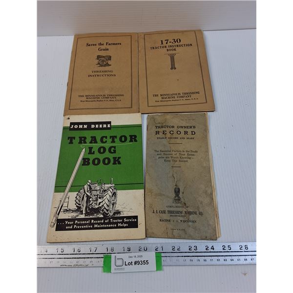 (4) Vintage Tractor Manuals - Various