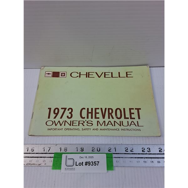 Chevy 1973 Chevelle Owners Manual