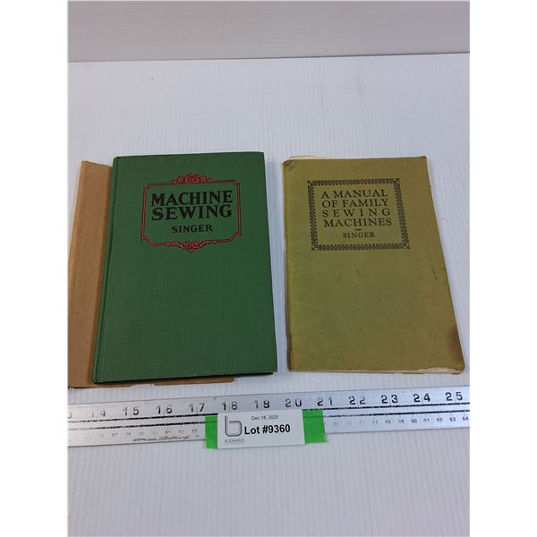 (2) Vintage Singer Sewing Machine Manual Books