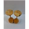 Image 5 : (2) Wooden Maple Goblets - 9" Tall