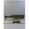 Image 1 : Sperm Whale Carving Decor on Stand - 27" x 12"