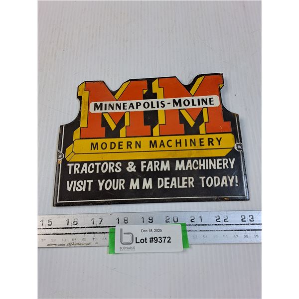 Enamel Metal Sign - Minneapolis-Moline - 8" x 6"