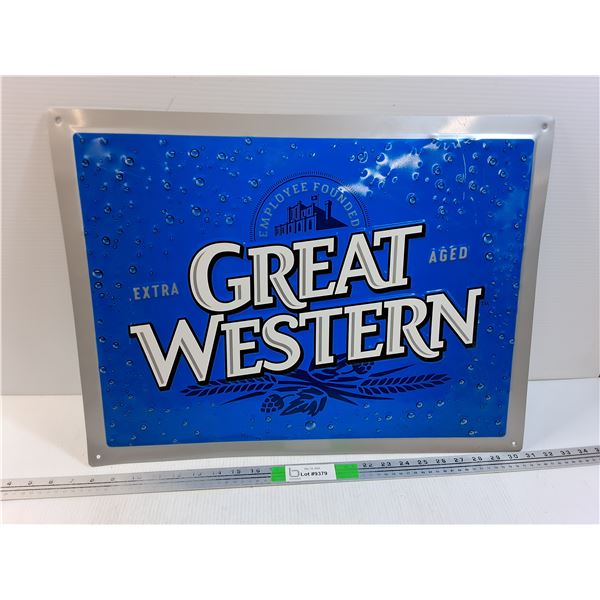 Great Western Metal Sign 23.25" x 17.5", Cannot Ship