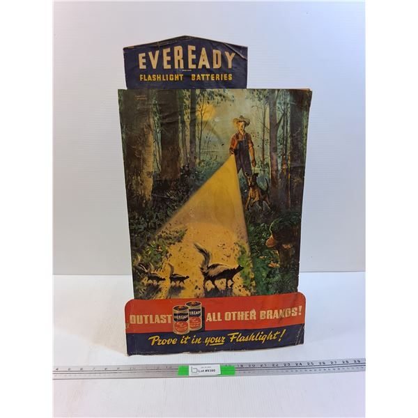 Cardboard Everyready Batteries Sign With Stand 25.5"  15.75" x 6.5, Cannot Ship