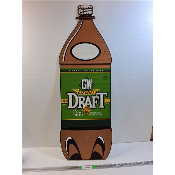 GW Natural Draft Cut out Sign 41" x 14.5", Cannot Ship