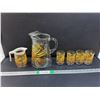 Image 1 : Vintage Wheat Style Pitcher 9", Creamer & (4) Glasses