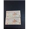 Image 2 : (2) Canadian Two Dollar Bills- 1986