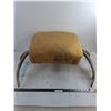 Image 1 : Custom Made Moose Antler Stool w/Burlap Seat Cushion - 31x21x14" - Pickup Only