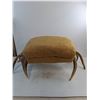 Image 3 : Custom Made Moose Antler Stool w/Burlap Seat Cushion - 31x21x14" - Pickup Only