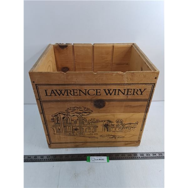 Vintage "Lawrence Winery" Wooden Crate - 14x12x14"
