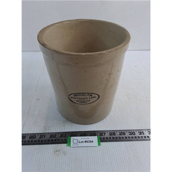 Medalta Stoneware Crock - 9" High x 8" Diameter - Crack Free