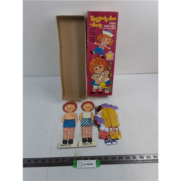 Vintage Raggedy Ann & Andy Paper Dolls in Original Box