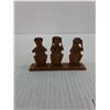 Image 2 : (2) Vintage Wooden Ornaments ('Speak, Hear, See No Evil', Buddhist Figure)