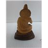 Image 5 : (2) Vintage Wooden Ornaments ('Speak, Hear, See No Evil', Buddhist Figure)
