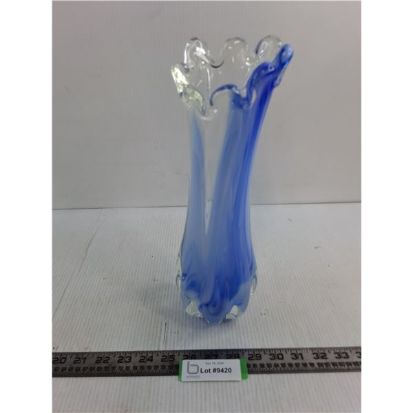 Vintage Carnival Art Glass Vase - 13" High