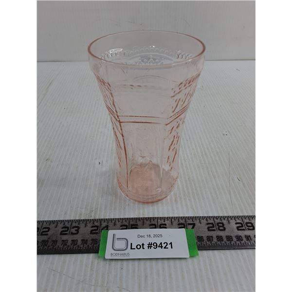 Vintage Pink Glass Vase - 5.5" High