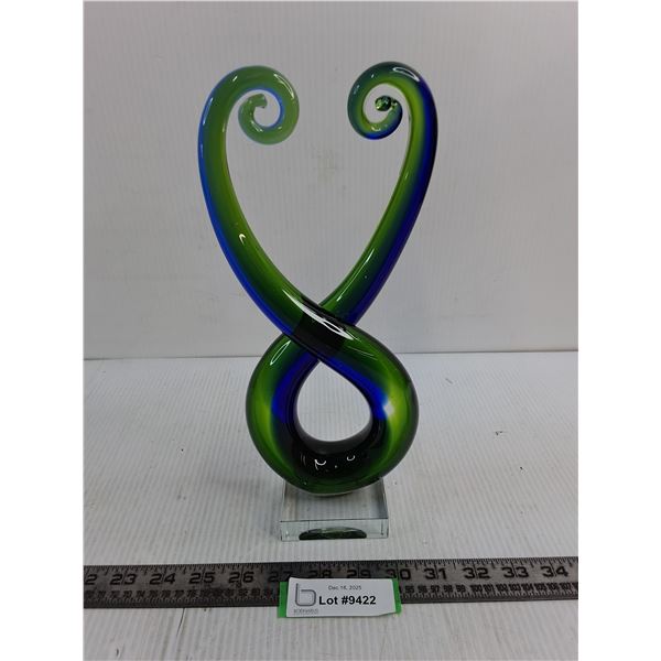 Murano Blue/Green Glass Ornament - 12" High