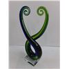 Image 2 : Murano Blue/Green Glass Ornament - 12" High