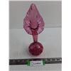 Image 1 : Heritage "Cranberry Collection" Pink Art Glass Vase - 10.5" High