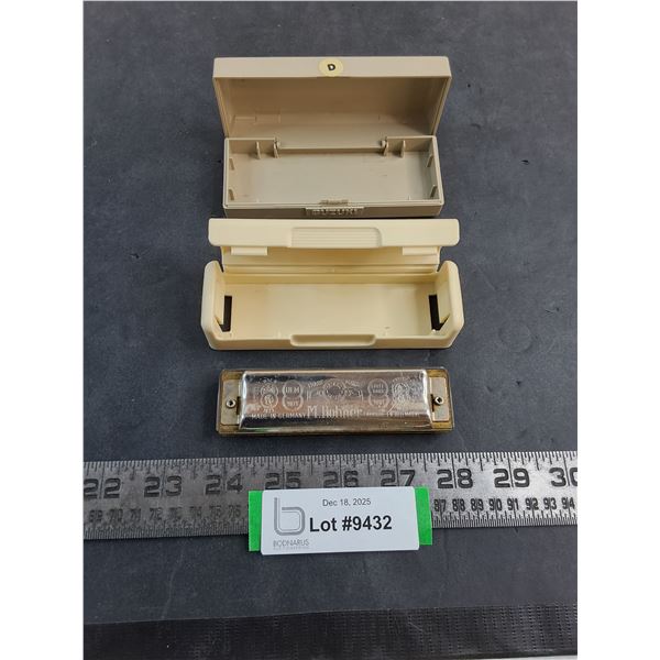 Hohner "Big River Harp" German Harmonica w/Case, Suzuki Harmonica Case