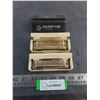 Image 1 : (2) Hohner "Big River Harp" German Harmonicas w/Cases, Golden Cup Harmonica Case