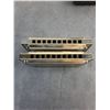 Image 4 : (2) Hohner "Big River Harp" German Harmonicas w/Cases, Golden Cup Harmonica Case