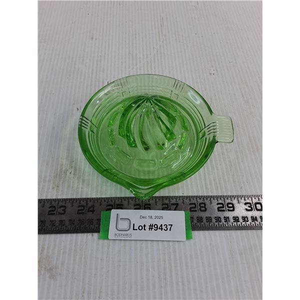 Green Glass Citrus Juicer - Spout Chipped