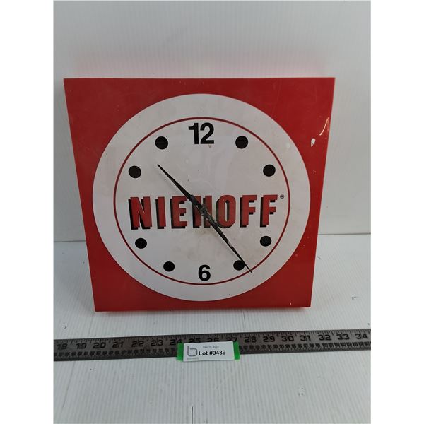 Niehoff Plastic Wall Clock - 12.5" x 12.5"
