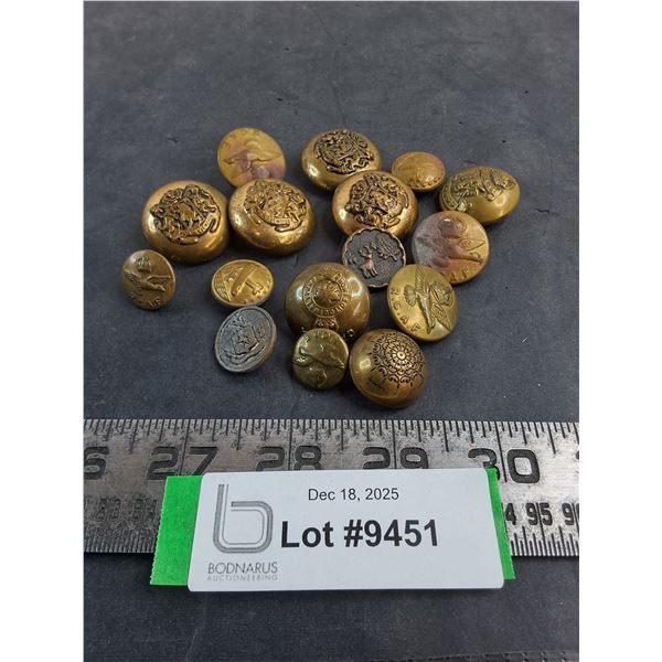 (16) Vintage Metal Buttons