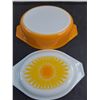 Image 2 : (2) Pyrex Bowls (9" Mixing, Sunflower 10" x 7" Casserole)