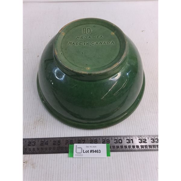 Medalta #10 Green Stoneware Mixing Bowl