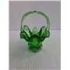 Image 2 : Green Art Glass Trinket Basket - Small Chip