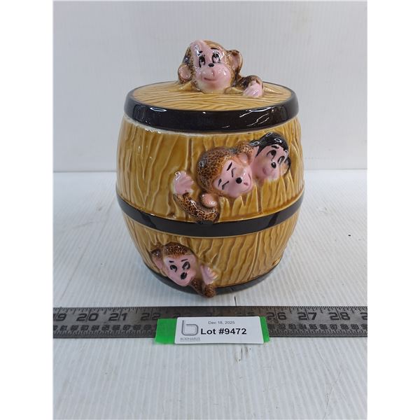 Vintage Ceramic Monkey Cookie Jar