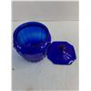 Image 2 : Vintage Blue Art Glass Cookie Jar