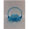 Image 2 : Light Blue 'Ruffled Art Glass' Trinket Basket