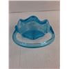 Image 3 : Light Blue 'Ruffled Art Glass' Trinket Basket
