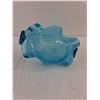 Image 4 : Light Blue 'Ruffled Art Glass' Trinket Basket