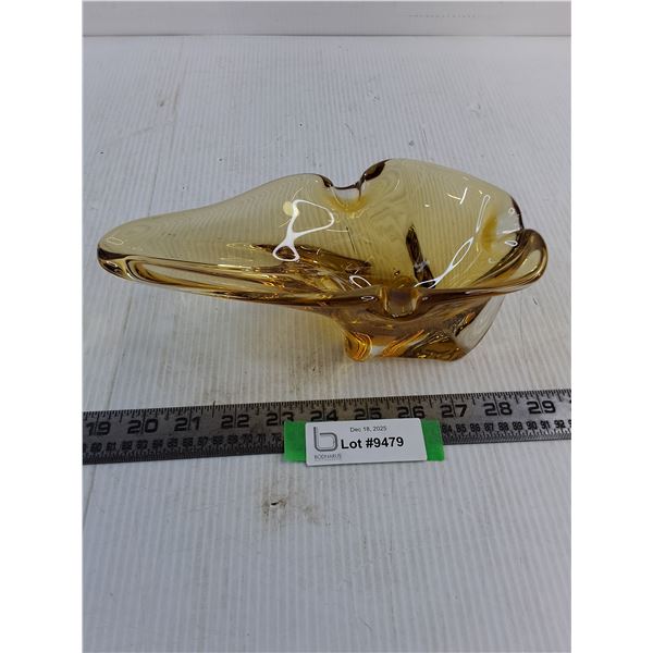 Amber Art Glass Bowl