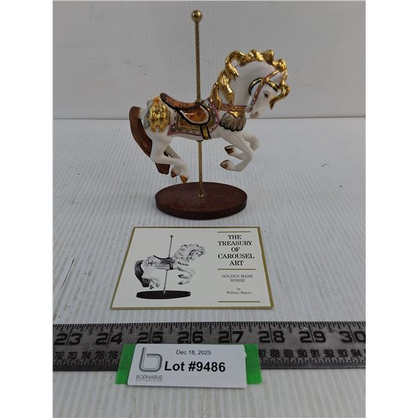 The Franklin Mint "Golden Mane Horse" Carousel Porcelain Ornament