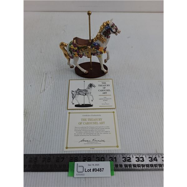 The Franklin Mint "American Beauty Horse" Carousel Porcelain Ornament