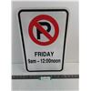 Image 1 : Metal "No Parking Friday 9 AM - 12 Noon" Sign - 18" x 12"