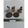 Image 1 : (3) Vintage Partial Curling Rock Handles & 2 Gaskets