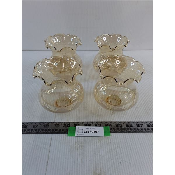 Set of 4 Ruffled Glass Light Shades