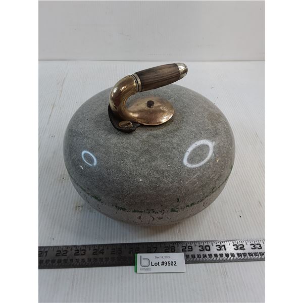 Granite Curling Stone - Split Wooden Handle - 10.5" Diameter - Pickup Only
